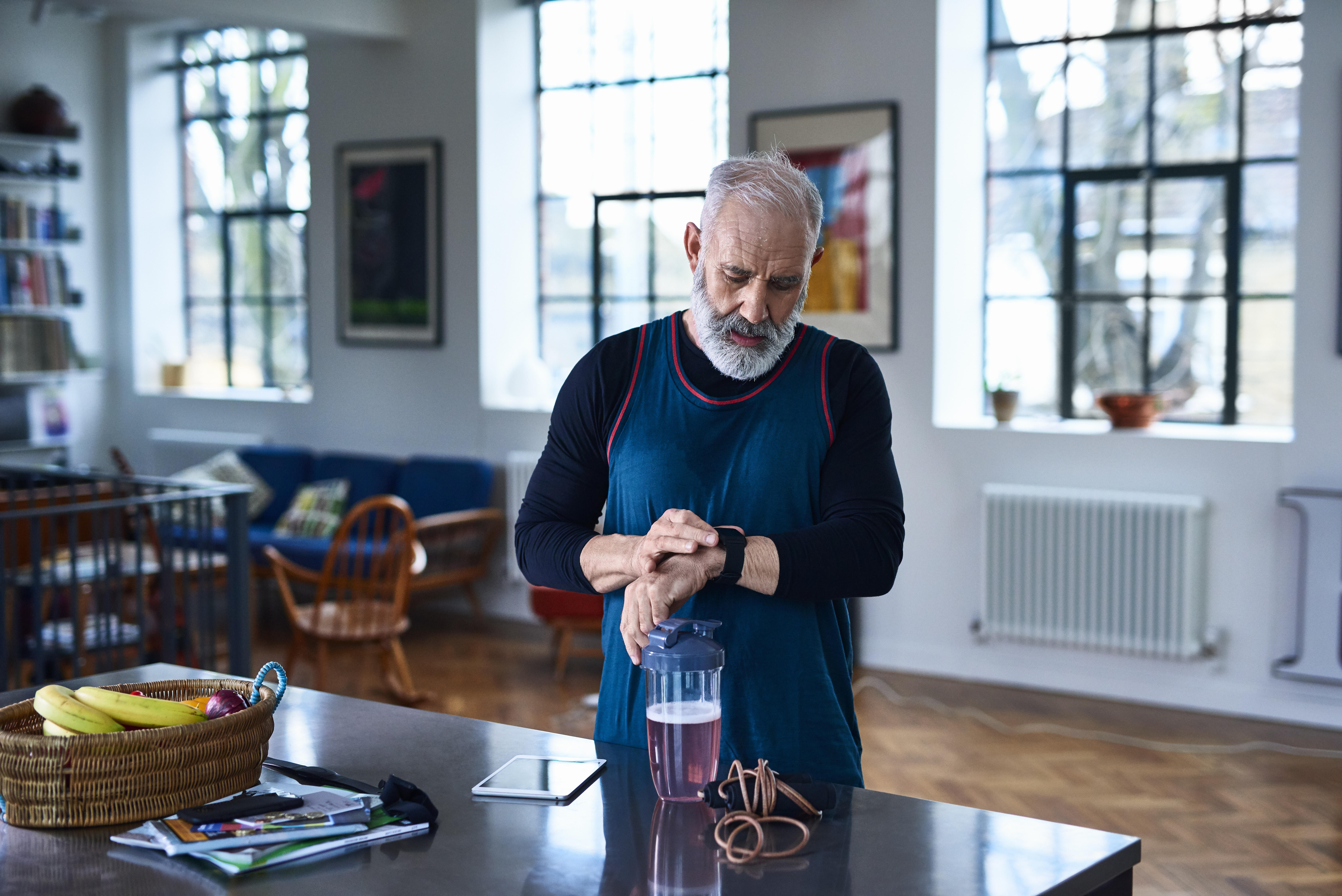 Person checking smart watch